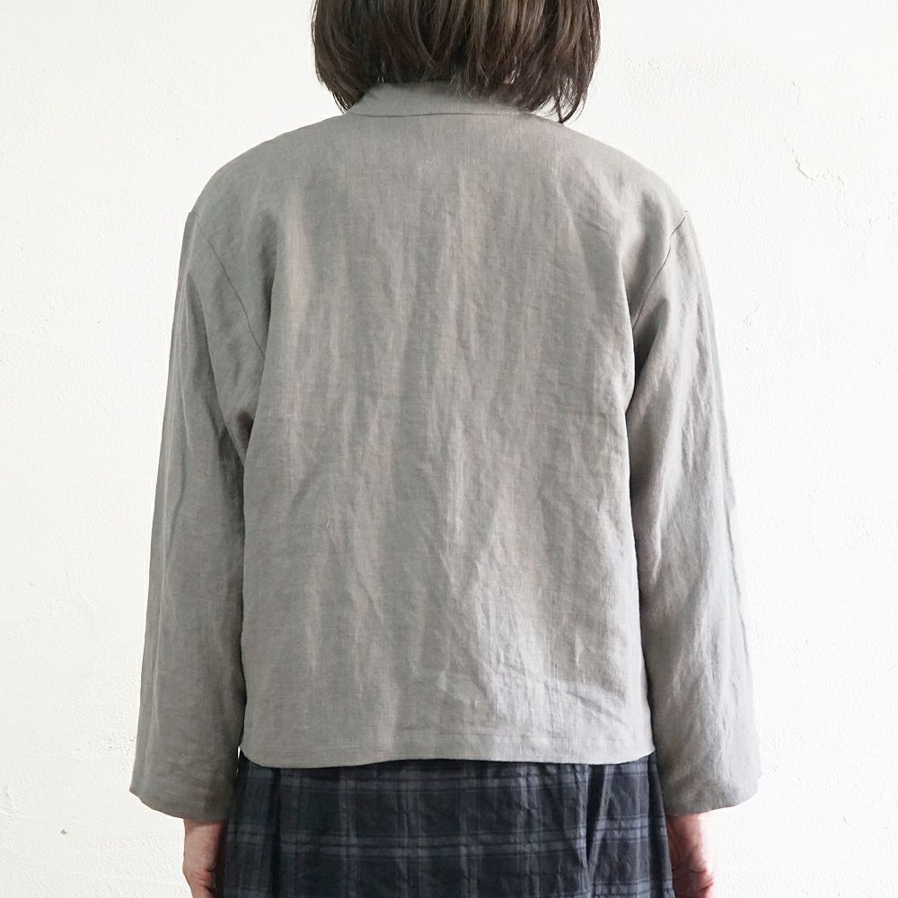 Branch m‘.,ブランチエム,ナチュラル,30代,40代,50代,60代,リネン,ゆったり,ジャケット,リネンジャケット,スタンドカラージャケット,スタンドネックジャケット,ショート丈,ショートジャケット, 