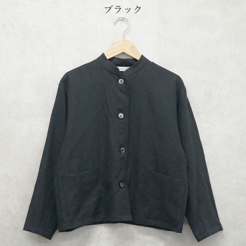 Branch m‘.,ブランチエム,ナチュラル,30代,40代,50代,60代,リネン,ゆったり,ジャケット,リネンジャケット,スタンドカラージャケット,スタンドネックジャケット,ショート丈,ショートジャケット, 