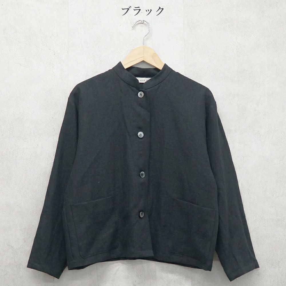 Branch m‘.,ブランチエム,ナチュラル,30代,40代,50代,60代,リネン,ゆったり,ジャケット,リネンジャケット,スタンドカラージャケット,スタンドネックジャケット,ショート丈,ショートジャケット, 