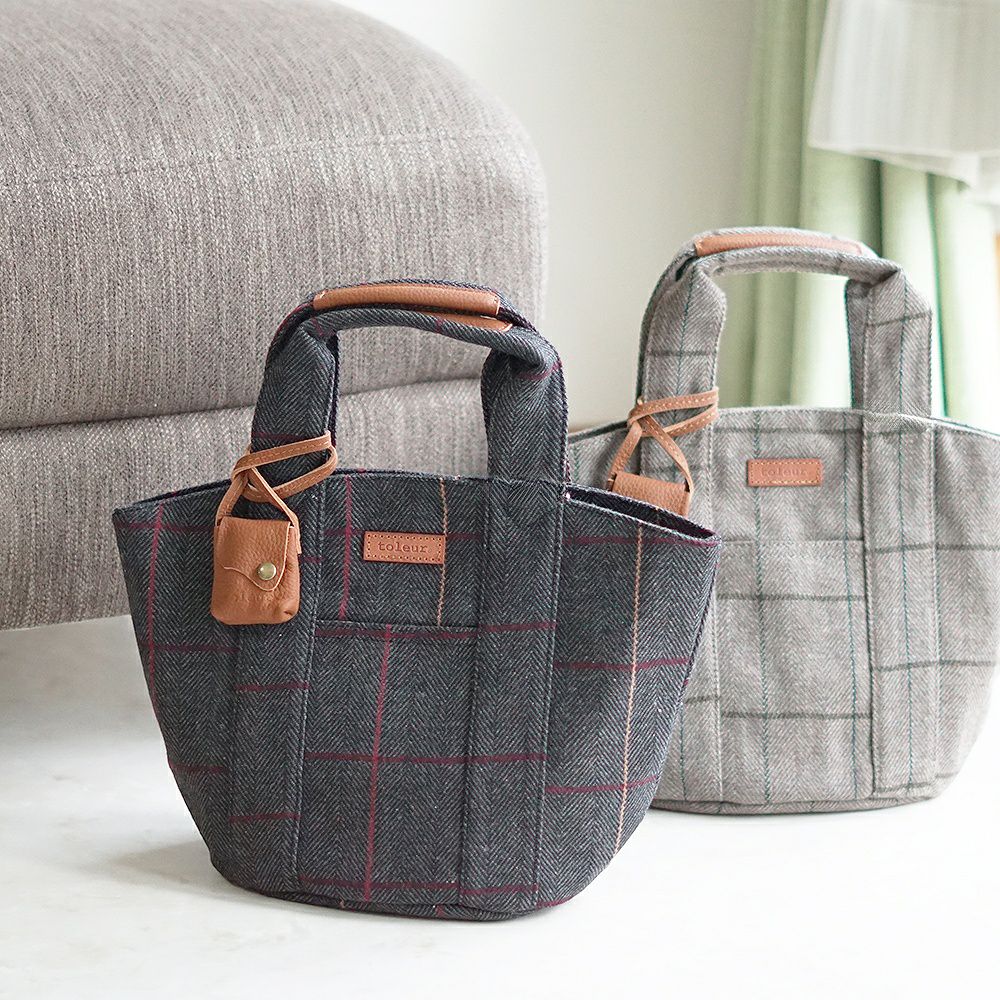 Branch m‘.,ブランチエム,ナチュラル,30代,40代,50代,60代,ゆったり,バッグ,toleur,トーラ,トートバッグ,トート,ウールバッグ,チェック,チェック柄,チェックバッグ,チェックトートバッグ