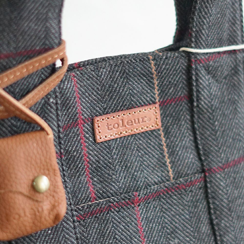 Branch m‘.,ブランチエム,ナチュラル,30代,40代,50代,60代,ゆったり,バッグ,toleur,トーラ,トートバッグ,トート,ウールバッグ,チェック,チェック柄,チェックバッグ,チェックトートバッグ