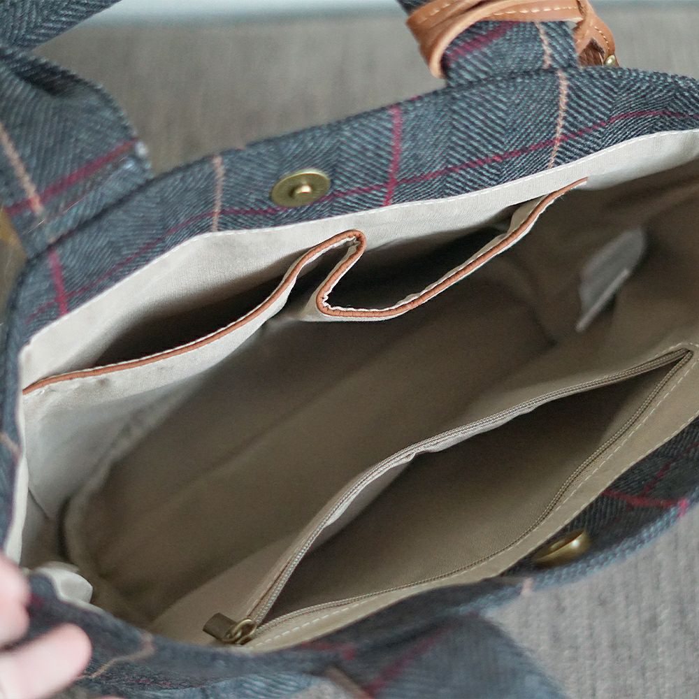 Branch m‘.,ブランチエム,ナチュラル,30代,40代,50代,60代,ゆったり,バッグ,toleur,トーラ,トートバッグ,トート,ウールバッグ,チェック,チェック柄,チェックバッグ,チェックトートバッグ
