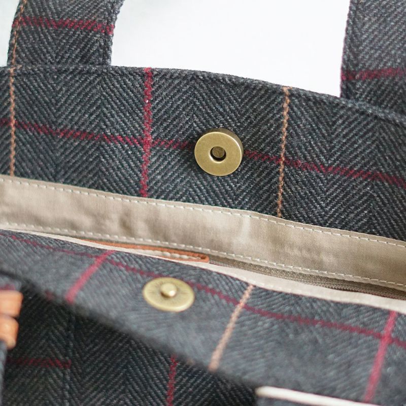 Branch m‘.,ブランチエム,ナチュラル,30代,40代,50代,60代,ゆったり,バッグ,toleur,トーラ,トートバッグ,トート,ウールバッグ,チェック,チェック柄,チェックバッグ,チェックトートバッグ