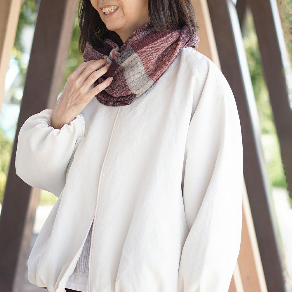 Branch m‘.,ブランチエム,ナチュラル,30代,40代,50代,60代,ウール,ゆったり,ストール,スヌード,サークルストール,ウールストール,ウールスヌード,チェック,チェックマフラー,チェックスヌード