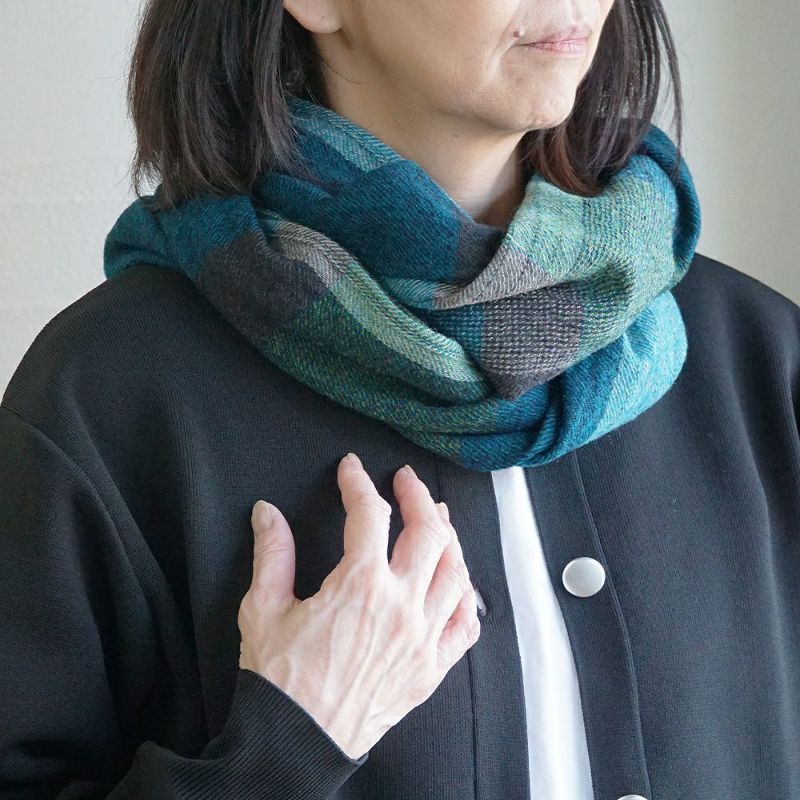 Branch m‘.,ブランチエム,ナチュラル,30代,40代,50代,60代,ウール,ゆったり,ストール,スヌード,サークルストール,ウールストール,ウールスヌード,チェック,チェックマフラー,チェックスヌード