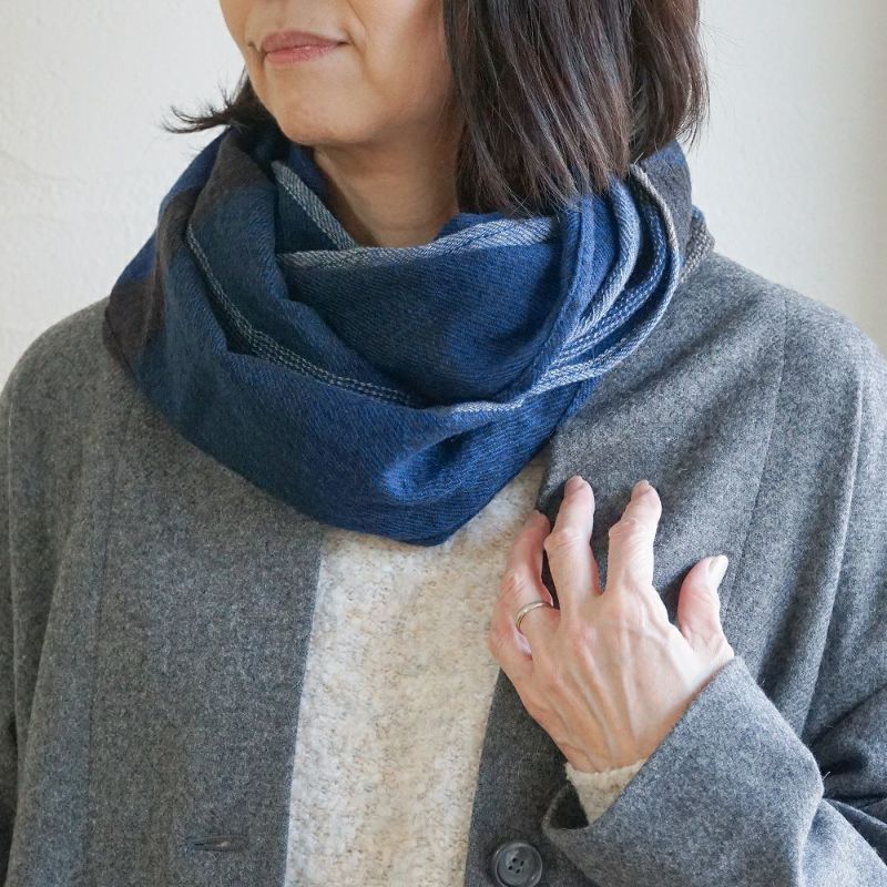 Branch m‘.,ブランチエム,ナチュラル,30代,40代,50代,60代,ウール,ゆったり,ストール,スヌード,サークルストール,ウールストール,ウールスヌード,チェック,チェックマフラー,チェックスヌード