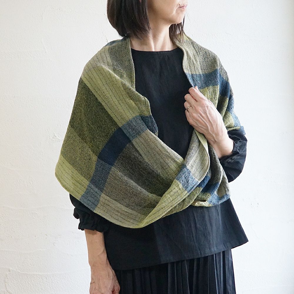 Branch m‘.,ブランチエム,ナチュラル,30代,40代,50代,60代,ウール,ゆったり,ストール,スヌード,サークルストール,ウールストール,ウールスヌード,チェック,チェックマフラー,チェックスヌード
