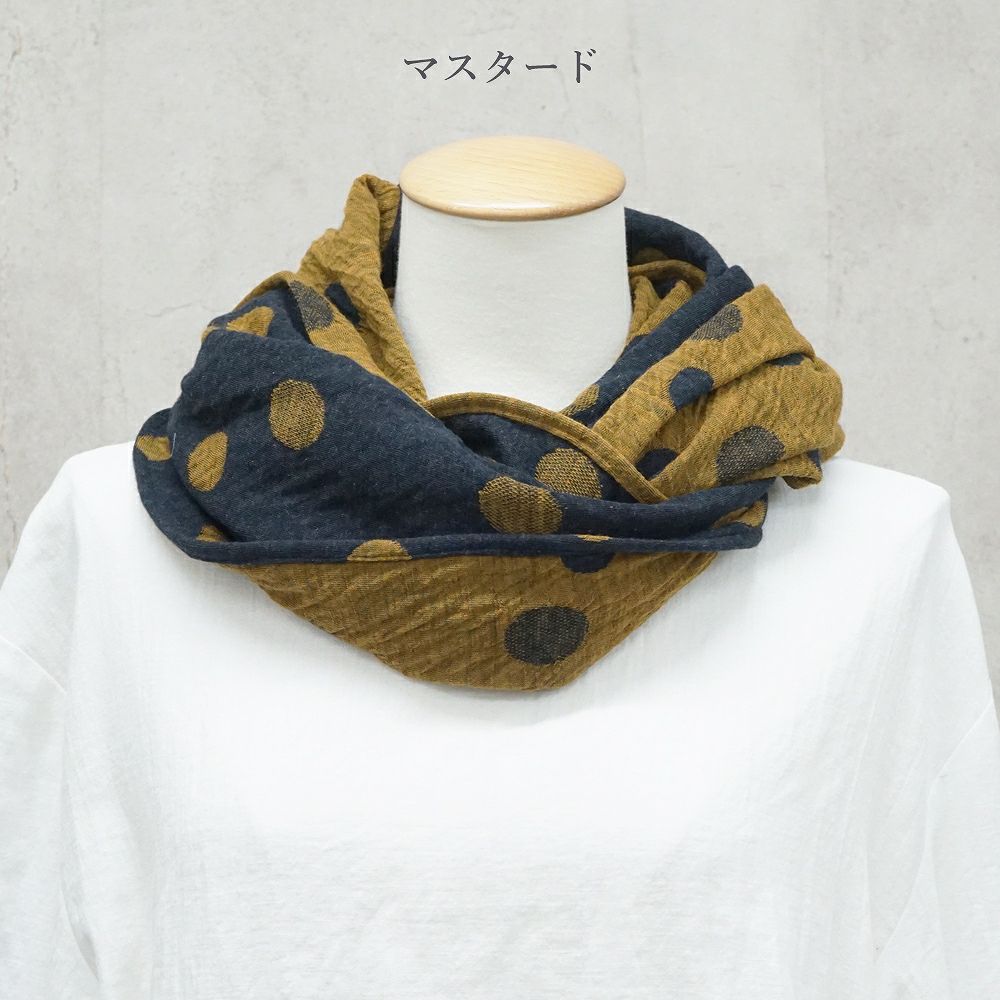 Branch m‘.,ブランチエム,ナチュラル,30代,40代,50代,60代,ウール,ゆったり,ストール,スヌード,サークルストール,ウールストール,ウールスヌード,水玉,水玉マフラー,水玉スヌード,ドット柄,ドット,ドットマフラー