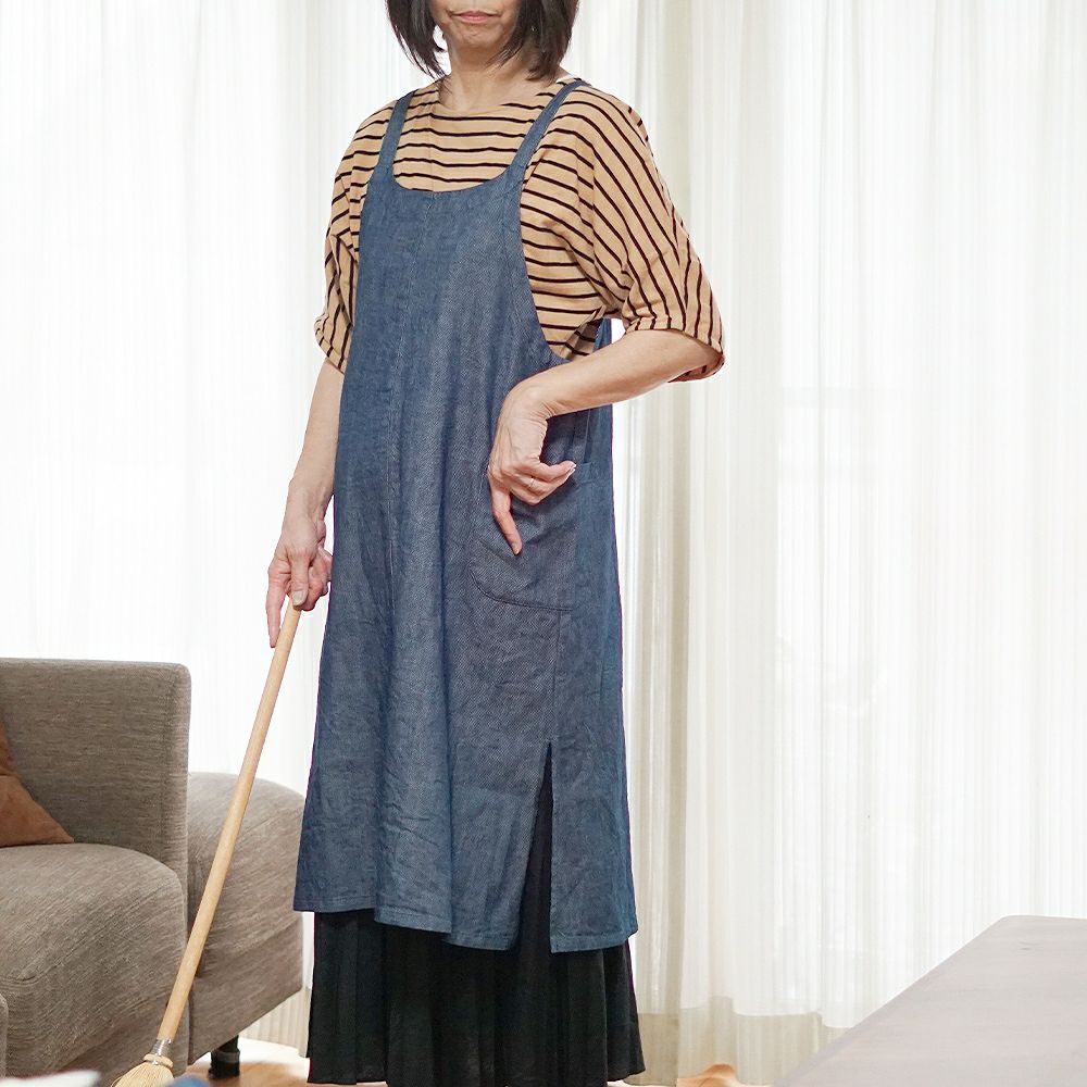 Branch m‘.,ブランチエム,ナチュラル,30代,40代,50代,60代,リネン,ゆったり,エプロン,リネンエプロン,ワンピースエプロン,エプロンワンピース,