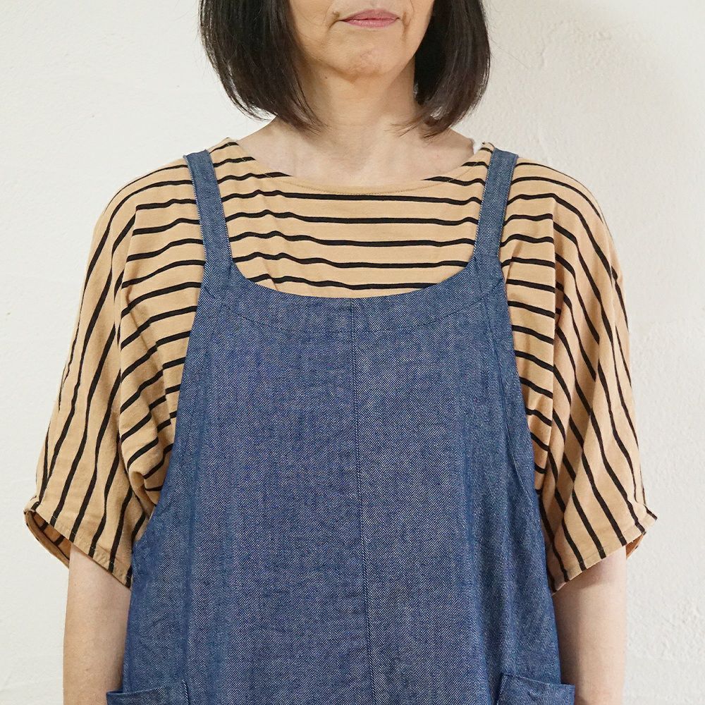 Branch m‘.,ブランチエム,ナチュラル,30代,40代,50代,60代,リネン,ゆったり,エプロン,リネンエプロン,ワンピースエプロン,エプロンワンピース,