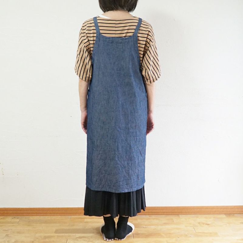 Branch m‘.,ブランチエム,ナチュラル,30代,40代,50代,60代,リネン,ゆったり,エプロン,リネンエプロン,ワンピースエプロン,エプロンワンピース,