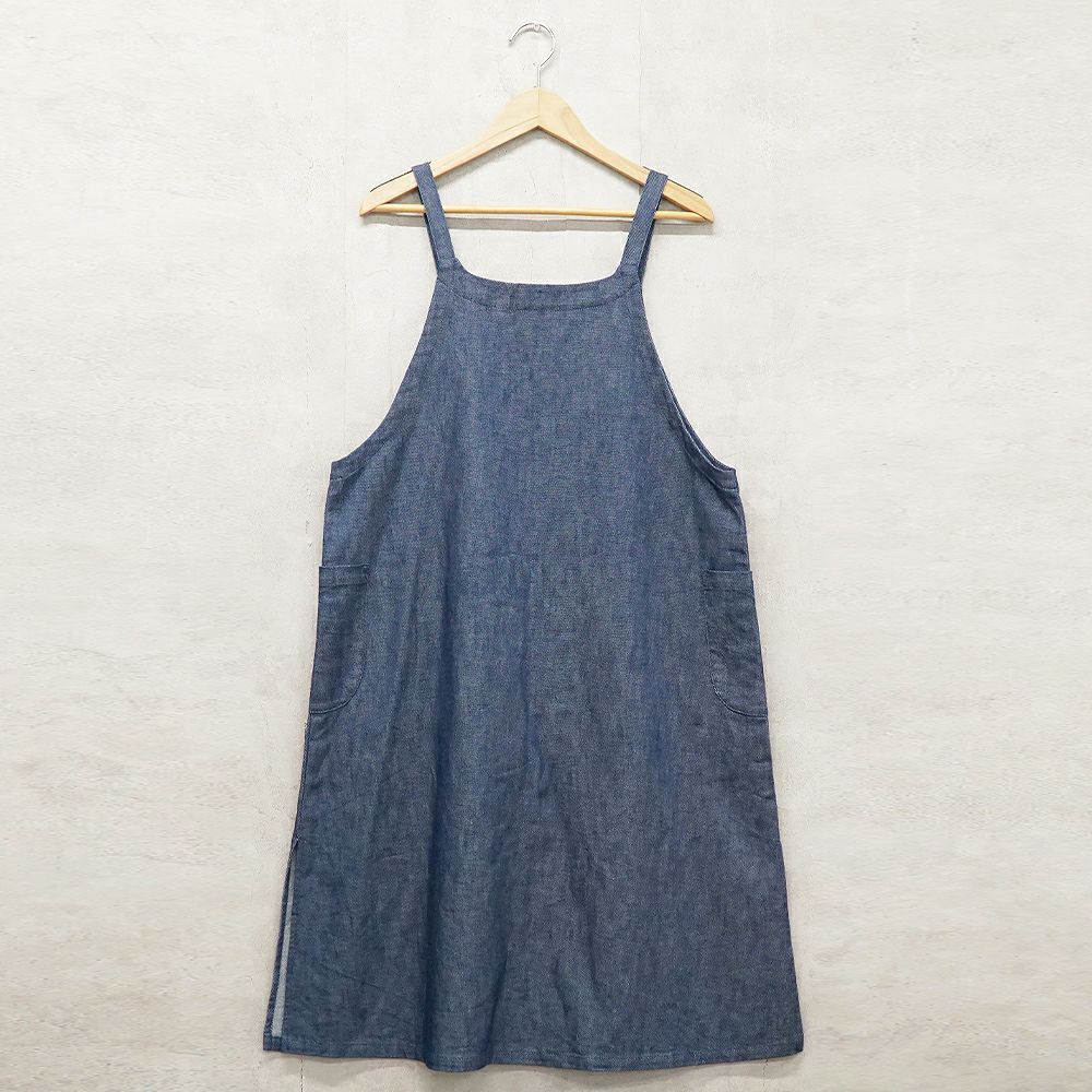 Branch m‘.,ブランチエム,ナチュラル,30代,40代,50代,60代,リネン,ゆったり,エプロン,リネンエプロン,ワンピースエプロン,エプロンワンピース,