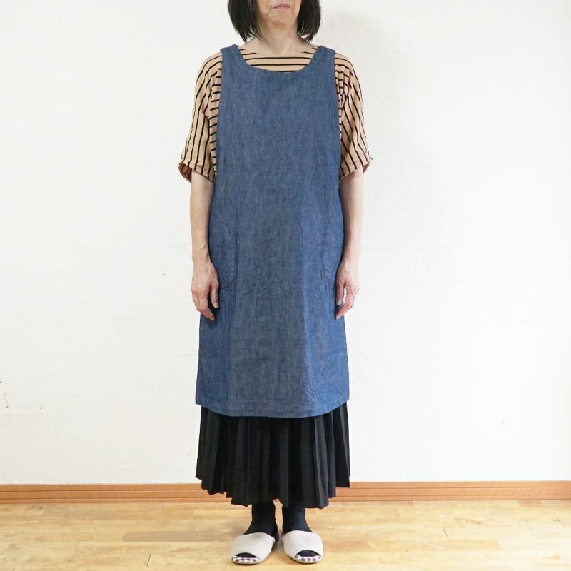 Branch m‘.,ブランチエム,ナチュラル,30代,40代,50代,60代,リネン,ゆったり,エプロン,リネンエプロン,ワンピースエプロン,エプロンワンピース,