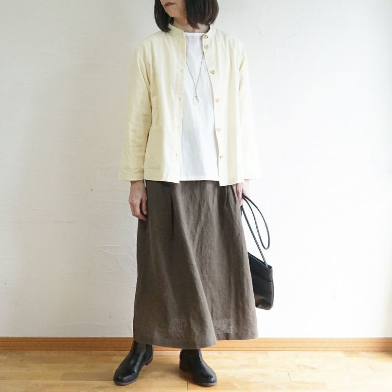 Branch m‘.,ブランチエム,ナチュラル,30代,40代,50代,60代,コットン,綿,ゆったり,ブラウス,長袖,羽織,シャツ,羽織シャツ,ライトアウター,スタンドカラー,スタンドカラーシャツ