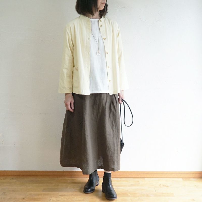 Branch m‘.,ブランチエム,ナチュラル,30代,40代,50代,60代,コットン,綿,ゆったり,ブラウス,長袖,羽織,シャツ,羽織シャツ,ライトアウター,スタンドカラー,スタンドカラーシャツ