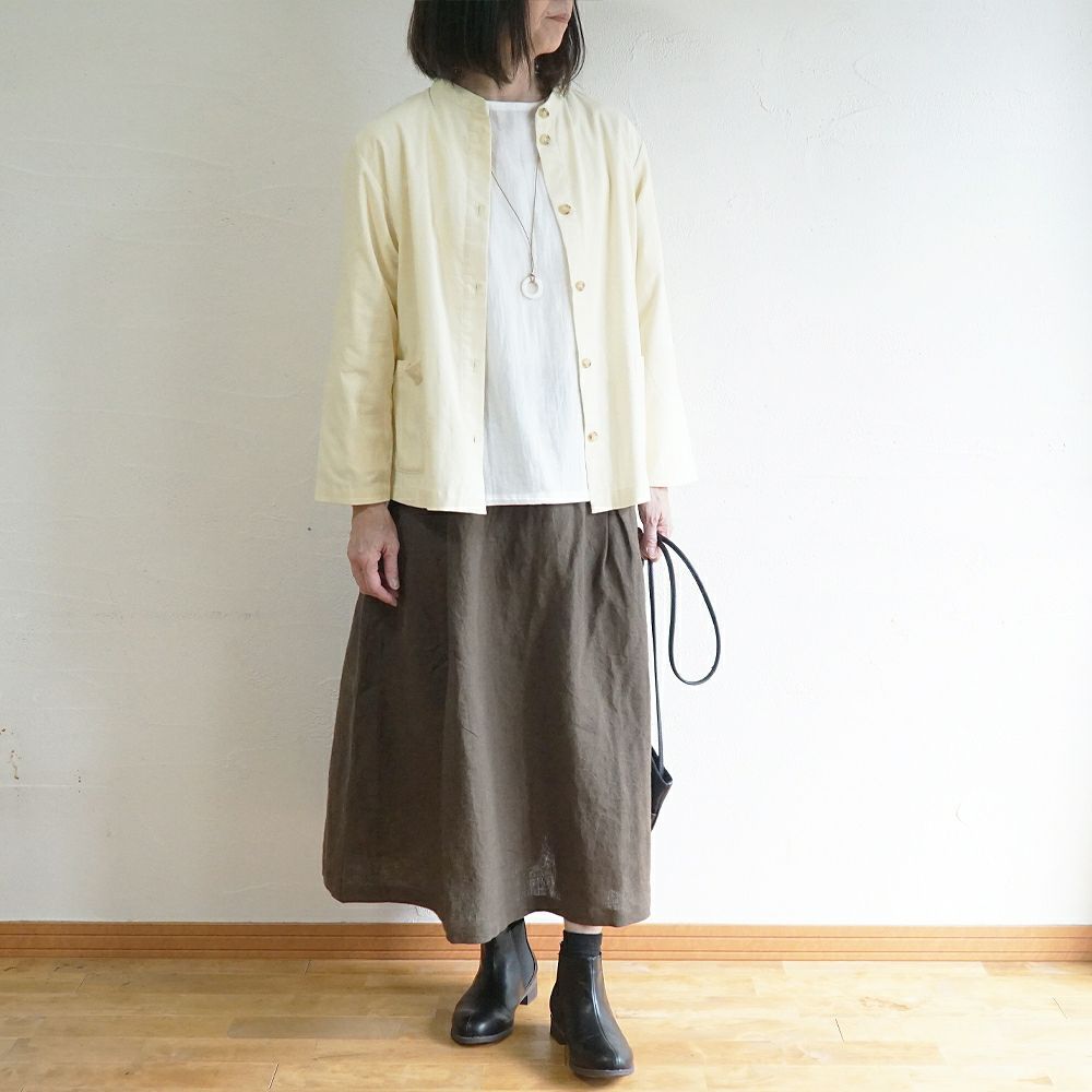 Branch m‘.,ブランチエム,ナチュラル,30代,40代,50代,60代,コットン,綿,ゆったり,ブラウス,長袖,羽織,シャツ,羽織シャツ,ライトアウター,スタンドカラー,スタンドカラーシャツ