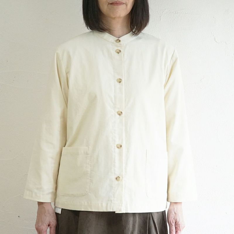 Branch m‘.,ブランチエム,ナチュラル,30代,40代,50代,60代,コットン,綿,ゆったり,ブラウス,長袖,羽織,シャツ,羽織シャツ,ライトアウター,スタンドカラー,スタンドカラーシャツ