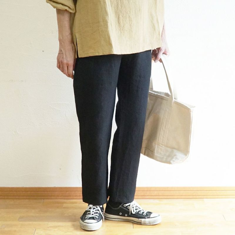 Branch m‘.,ブランチエム,ナチュラル,30代,40代,50代,60代,コーデセット,コーディネートセット,セット売り,ゆったり,blouse,ブラウス,リネンブラウス,プルオーバー,プルオーバーブラウス,リネンプルオーバー,袖ゴム,ストレートパンツ,リネンパンツ,スリムパンツ