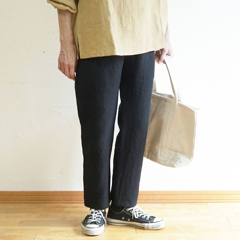 Branch m‘.,ブランチエム,ナチュラル,30代,40代,50代,60代,コーデセット,コーディネートセット,セット売り,ゆったり,blouse,ブラウス,リネンブラウス,プルオーバー,プルオーバーブラウス,リネンプルオーバー,袖ゴム,ストレートパンツ,リネンパンツ,スリムパンツ