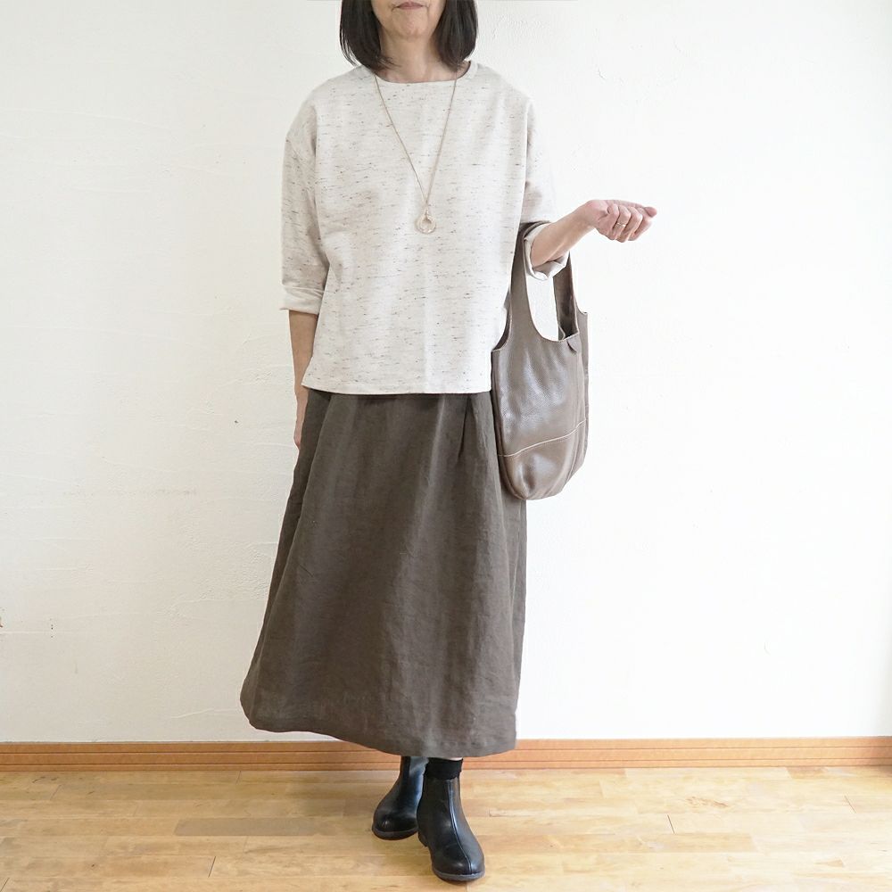 Branch m‘.,ブランチエム,ナチュラル,30代,40代,50代,60代,コットン,ゆったり,綿,プルオーバー,長袖,ネップ,ジャズネップ