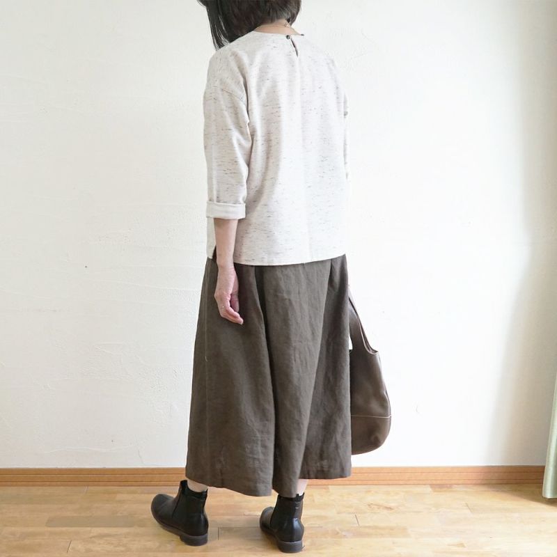 Branch m‘.,ブランチエム,ナチュラル,30代,40代,50代,60代,コットン,ゆったり,綿,プルオーバー,長袖,ネップ,ジャズネップ