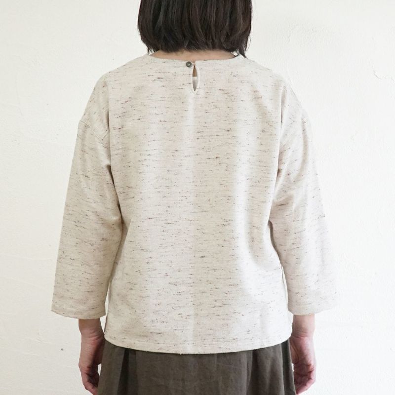 Branch m‘.,ブランチエム,ナチュラル,30代,40代,50代,60代,コットン,ゆったり,綿,プルオーバー,長袖,ネップ,ジャズネップ