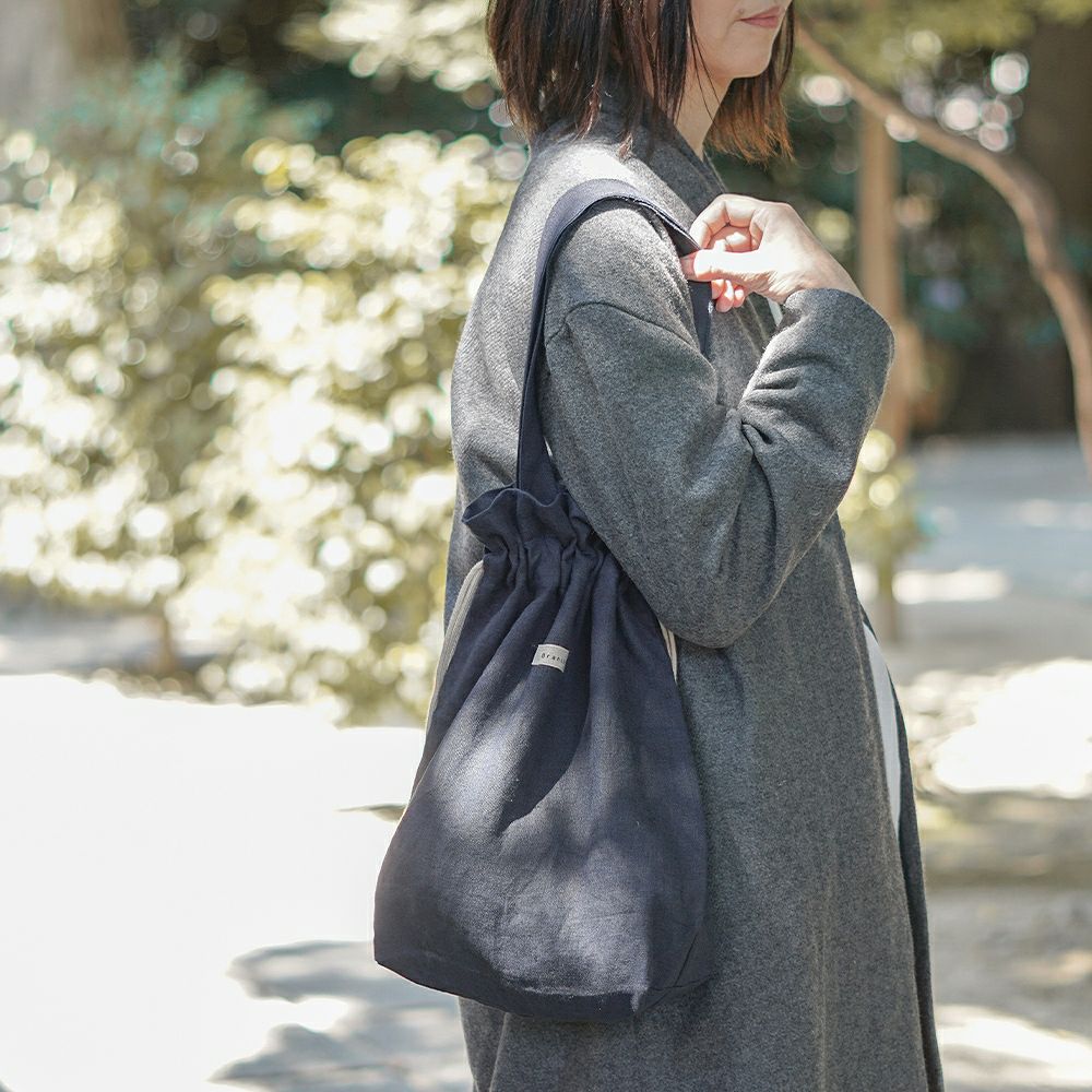 Branch m‘.,ブランチエム,ナチュラル,30代,40代,50代,60代,リネン,ゆったり,トート,トートバッグ,リネンバッグ,リネントートバッグ,巾着トート,バッグ,巾着バッグ,巾着トートバッグ