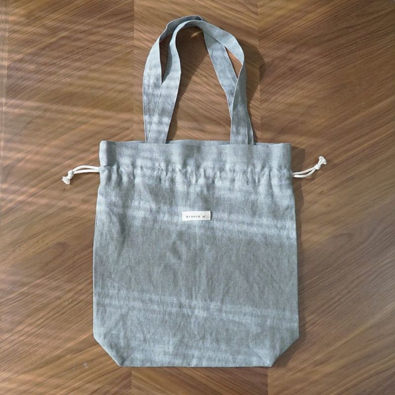 Branch m‘.,ブランチエム,ナチュラル,30代,40代,50代,60代,リネン,ゆったり,トート,トートバッグ,リネンバッグ,リネントートバッグ,巾着トート,バッグ,巾着バッグ,巾着トートバッグ