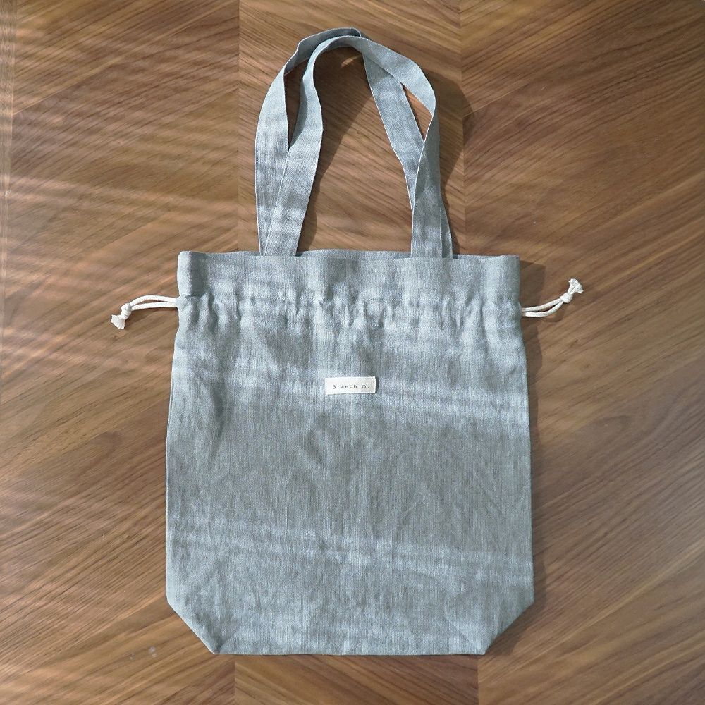 Branch m‘.,ブランチエム,ナチュラル,30代,40代,50代,60代,リネン,ゆったり,トート,トートバッグ,リネンバッグ,リネントートバッグ,巾着トート,バッグ,巾着バッグ,巾着トートバッグ