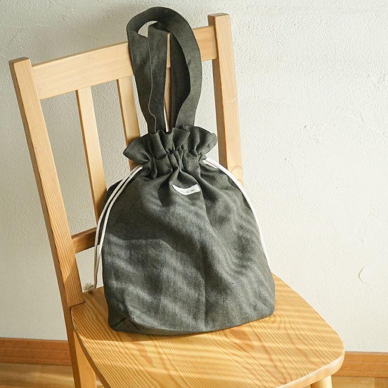 Branch m‘.,ブランチエム,ナチュラル,30代,40代,50代,60代,リネン,ゆったり,トート,トートバッグ,リネンバッグ,リネントートバッグ,巾着トート,バッグ,巾着バッグ,巾着トートバッグ