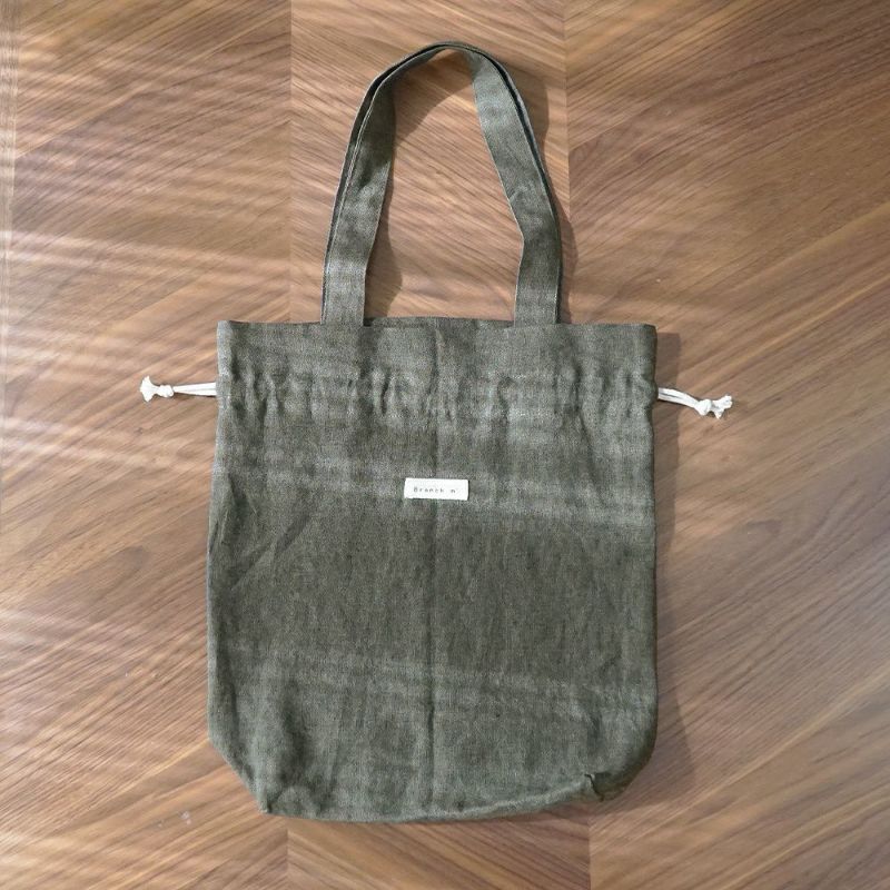 Branch m‘.,ブランチエム,ナチュラル,30代,40代,50代,60代,リネン,ゆったり,トート,トートバッグ,リネンバッグ,リネントートバッグ,巾着トート,バッグ,巾着バッグ,巾着トートバッグ