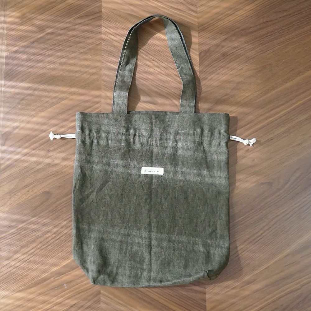 Branch m‘.,ブランチエム,ナチュラル,30代,40代,50代,60代,リネン,ゆったり,トート,トートバッグ,リネンバッグ,リネントートバッグ,巾着トート,バッグ,巾着バッグ,巾着トートバッグ