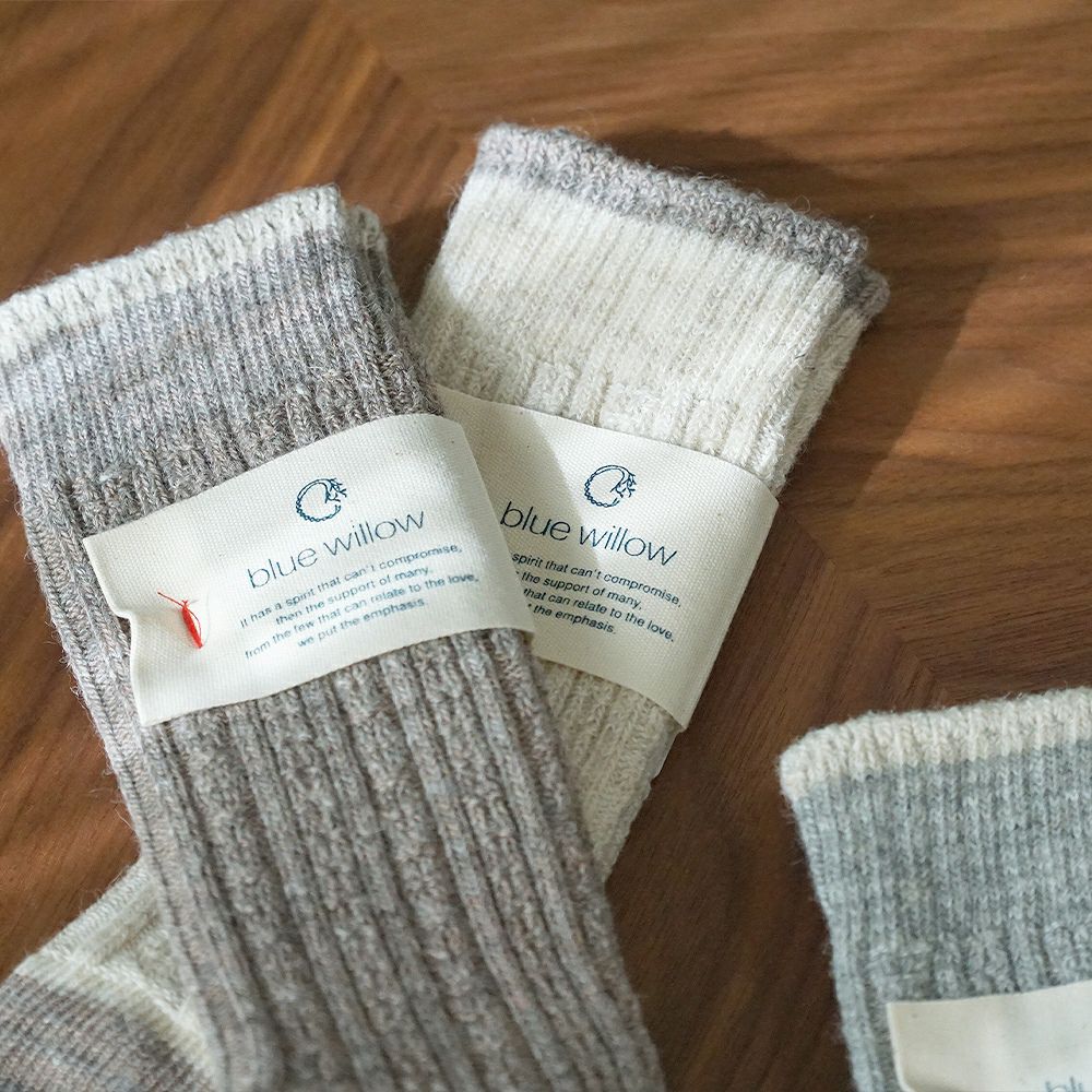 Branch m‘.,ブランチエム,ナチュラル,30代,40代,50代,60代,コットン,ゆったり,bluewillow,ブルーウィロー,靴下,ソックス,コットンソックス,ウールソックス,ウール靴下,ウールリネン