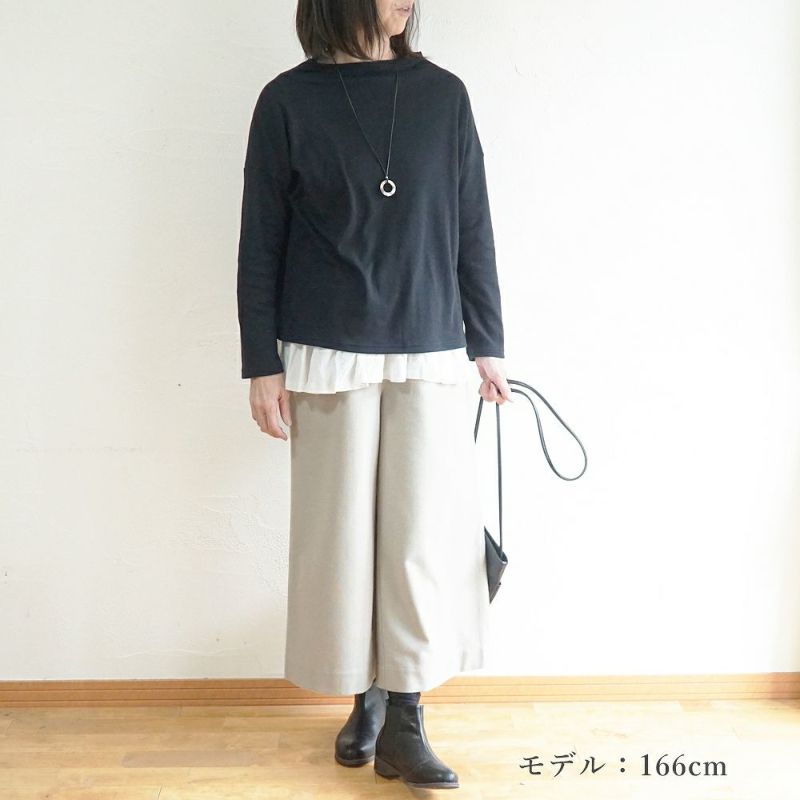 Branch m‘.,ブランチエム,ナチュラル,30代,40代,50代,60代,コットン,綿,ゆったり,Tシャツ,カットソー,ボトルネック,ボトルネックプルオーバー,,長袖