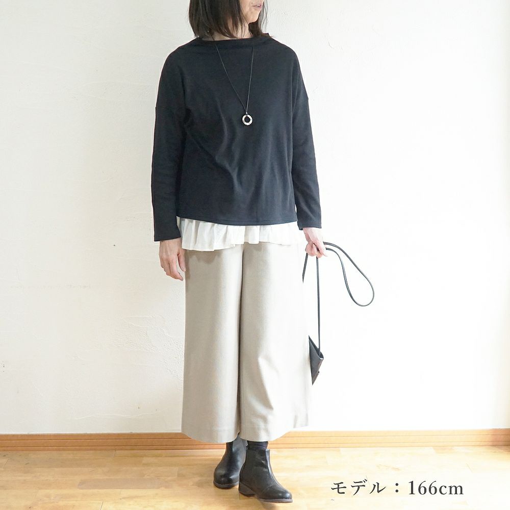 Branch m‘.,ブランチエム,ナチュラル,30代,40代,50代,60代,コットン,綿,ゆったり,Tシャツ,カットソー,ボトルネック,ボトルネックプルオーバー,,長袖