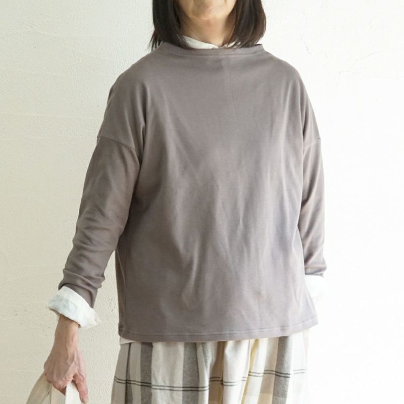 Branch m‘.,ブランチエム,ナチュラル,30代,40代,50代,60代,コットン,綿,ゆったり,Tシャツ,カットソー,ボトルネック,ボトルネックプルオーバー,,長袖