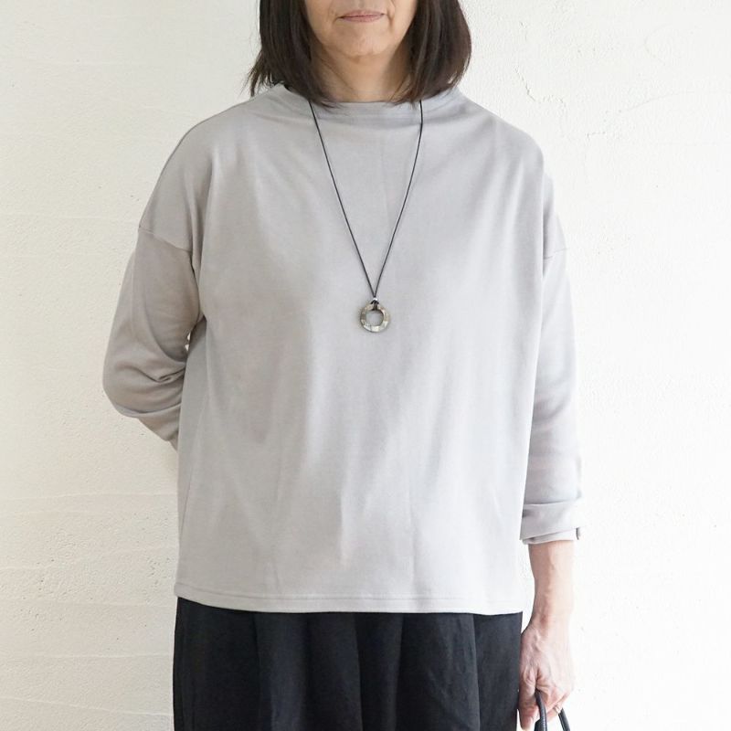 Branch m‘.,ブランチエム,ナチュラル,30代,40代,50代,60代,コットン,綿,ゆったり,Tシャツ,カットソー,ボトルネック,ボトルネックプルオーバー,,長袖