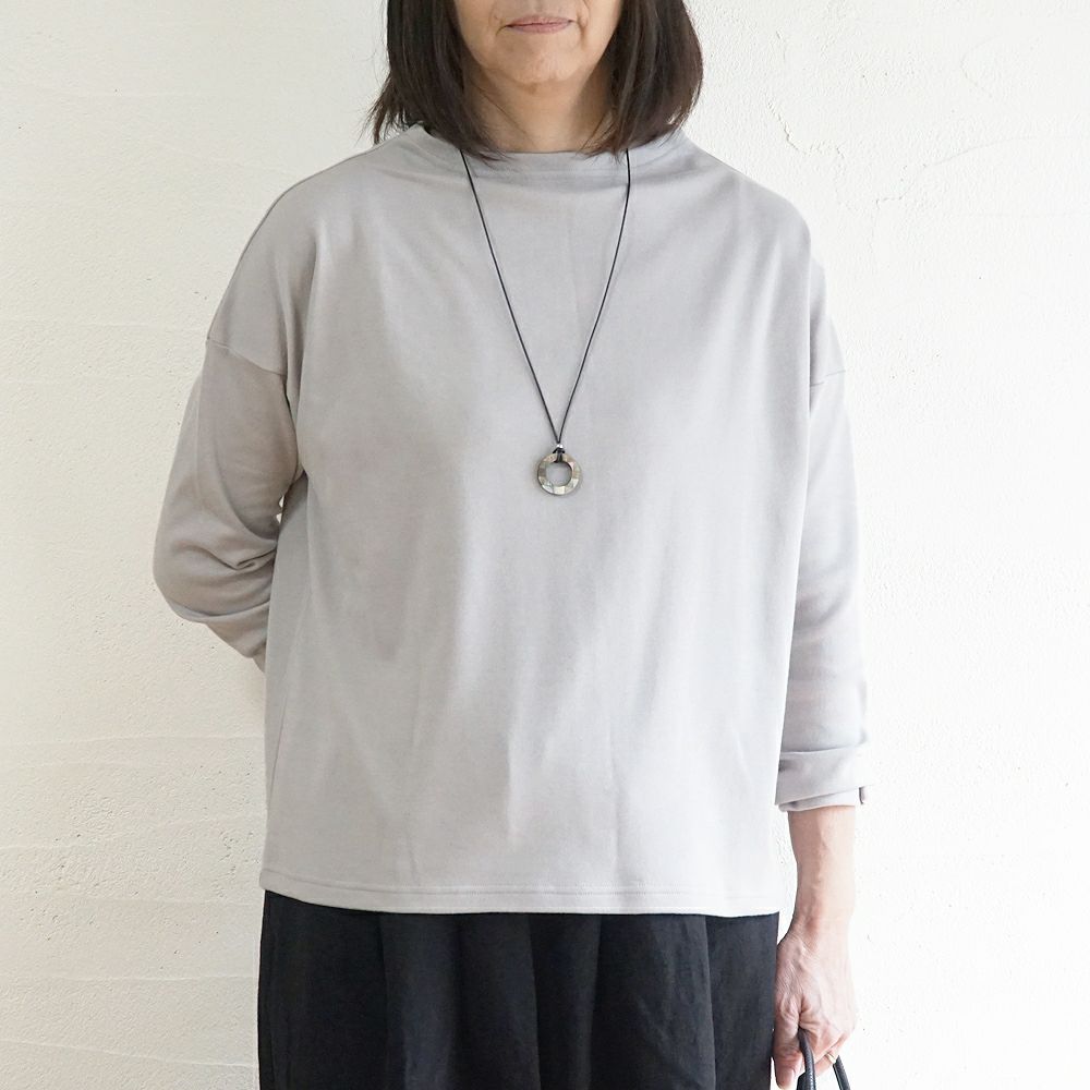 Branch m‘.,ブランチエム,ナチュラル,30代,40代,50代,60代,コットン,綿,ゆったり,Tシャツ,カットソー,ボトルネック,ボトルネックプルオーバー,,長袖