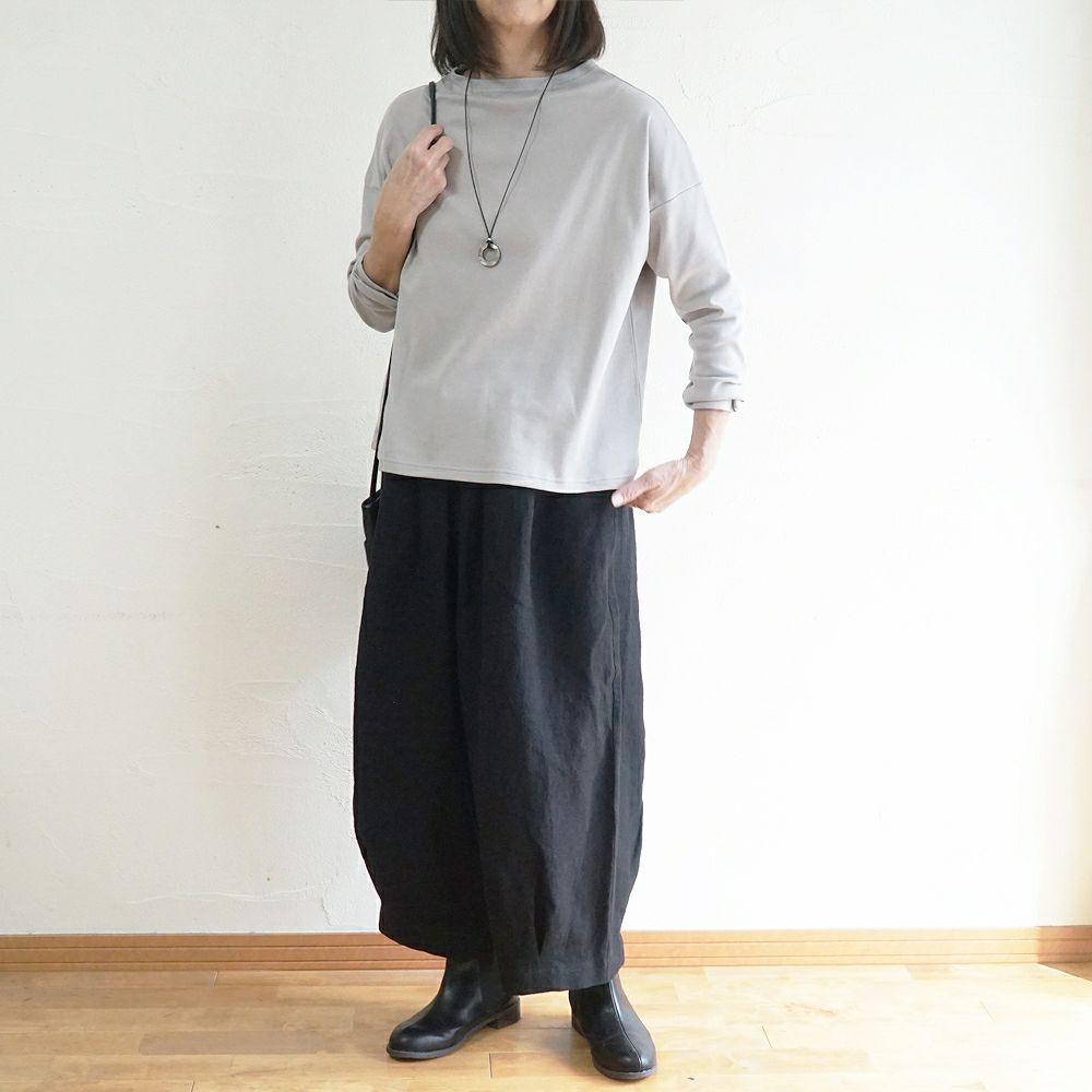 Branch m‘.,ブランチエム,ナチュラル,30代,40代,50代,60代,コットン,綿,ゆったり,Tシャツ,カットソー,ボトルネック,ボトルネックプルオーバー,,長袖