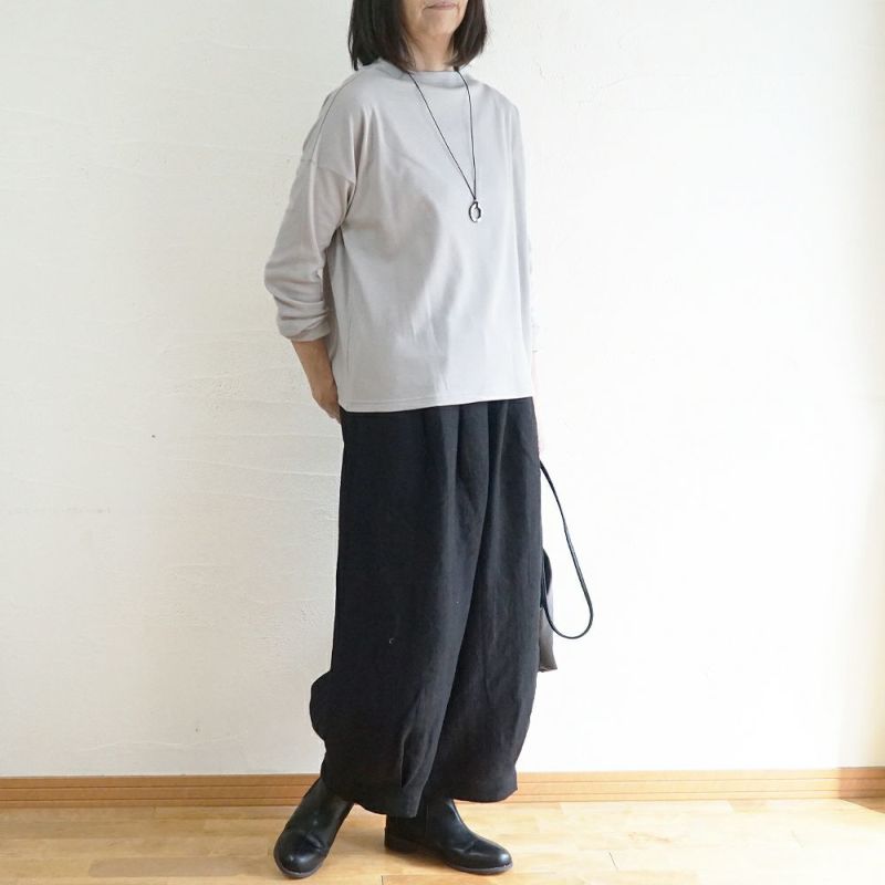 Branch m‘.,ブランチエム,ナチュラル,30代,40代,50代,60代,コットン,綿,ゆったり,Tシャツ,カットソー,ボトルネック,ボトルネックプルオーバー,,長袖