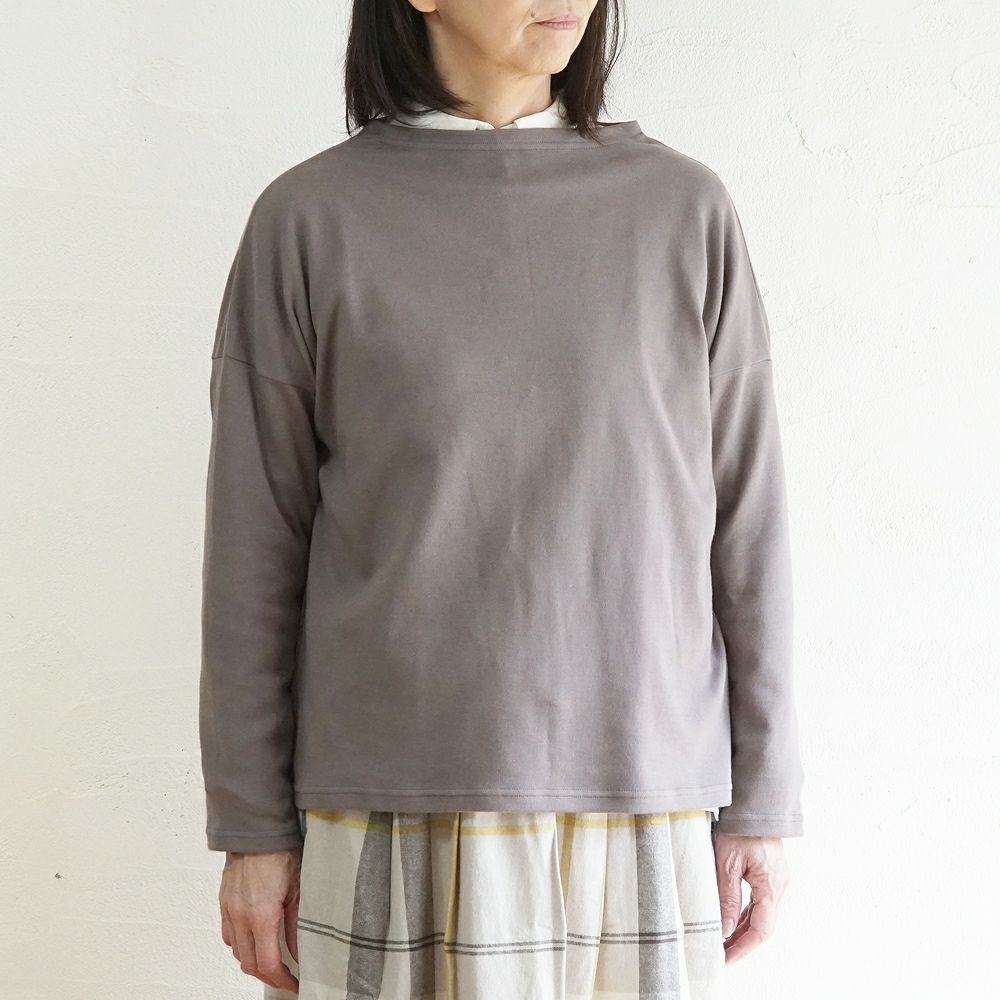 Branch m‘.,ブランチエム,ナチュラル,30代,40代,50代,60代,コットン,綿,ゆったり,Tシャツ,カットソー,ボトルネック,ボトルネックプルオーバー,,長袖