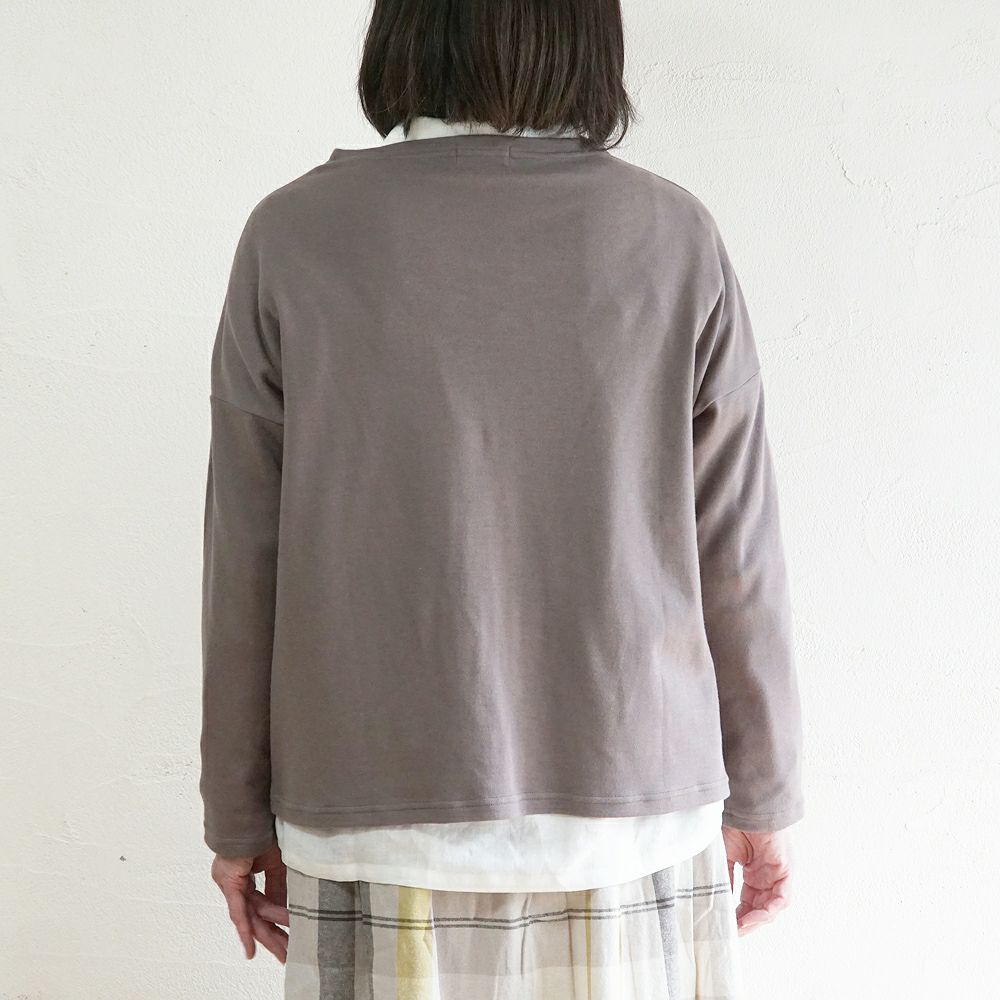 Branch m‘.,ブランチエム,ナチュラル,30代,40代,50代,60代,コットン,綿,ゆったり,Tシャツ,カットソー,ボトルネック,ボトルネックプルオーバー,,長袖