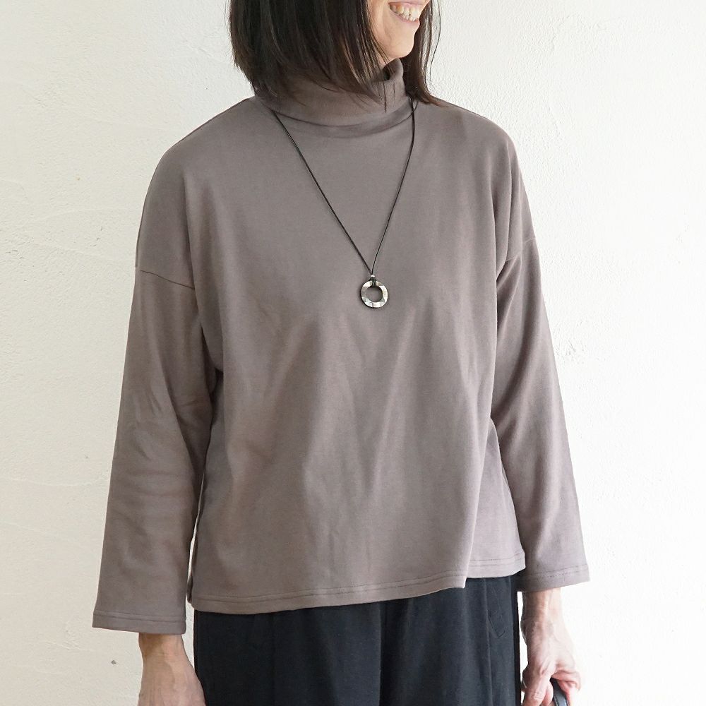 Branch m‘.,ブランチエム,ナチュラル,30代,40代,50代,60代,コットン,綿,ゆったり,Tシャツ,カットソー,タートルネック,タートルネックプルオーバー,,長袖