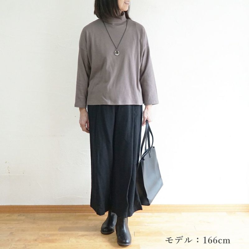 Branch m‘.,ブランチエム,ナチュラル,30代,40代,50代,60代,コットン,綿,ゆったり,Tシャツ,カットソー,タートルネック,タートルネックプルオーバー,,長袖