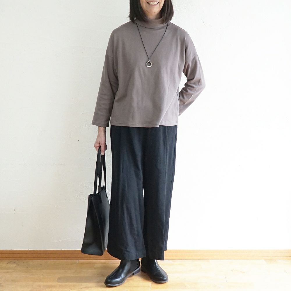 Branch m‘.,ブランチエム,ナチュラル,30代,40代,50代,60代,コットン,綿,ゆったり,Tシャツ,カットソー,タートルネック,タートルネックプルオーバー,,長袖