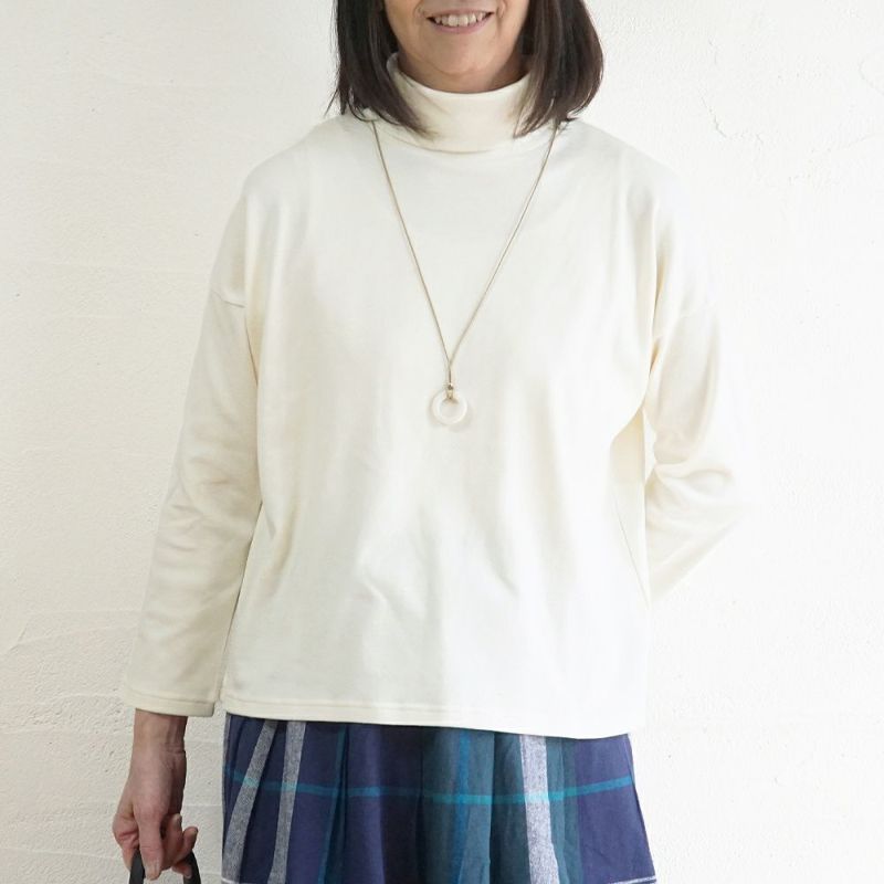 Branch m‘.,ブランチエム,ナチュラル,30代,40代,50代,60代,コットン,綿,ゆったり,Tシャツ,カットソー,タートルネック,タートルネックプルオーバー,,長袖