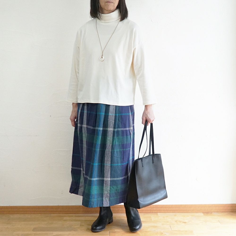 Branch m‘.,ブランチエム,ナチュラル,30代,40代,50代,60代,コットン,綿,ゆったり,Tシャツ,カットソー,タートルネック,タートルネックプルオーバー,,長袖