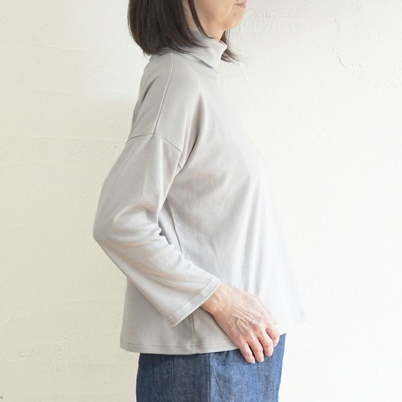 Branch m‘.,ブランチエム,ナチュラル,30代,40代,50代,60代,コットン,綿,ゆったり,Tシャツ,カットソー,タートルネック,タートルネックプルオーバー,,長袖