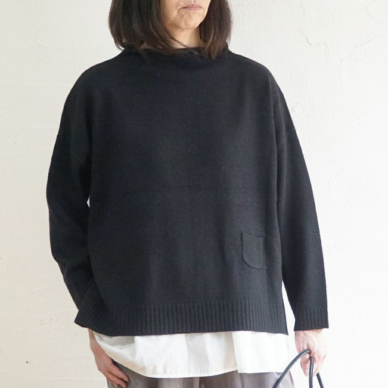 Branch m‘.,ブランチエム,ナチュラル,30代,40代,50代,60代,ウール,ゆったり,ニット,ボトルネック,ボトルネックニット,ニットプルオーバー,ウール,ウールニット