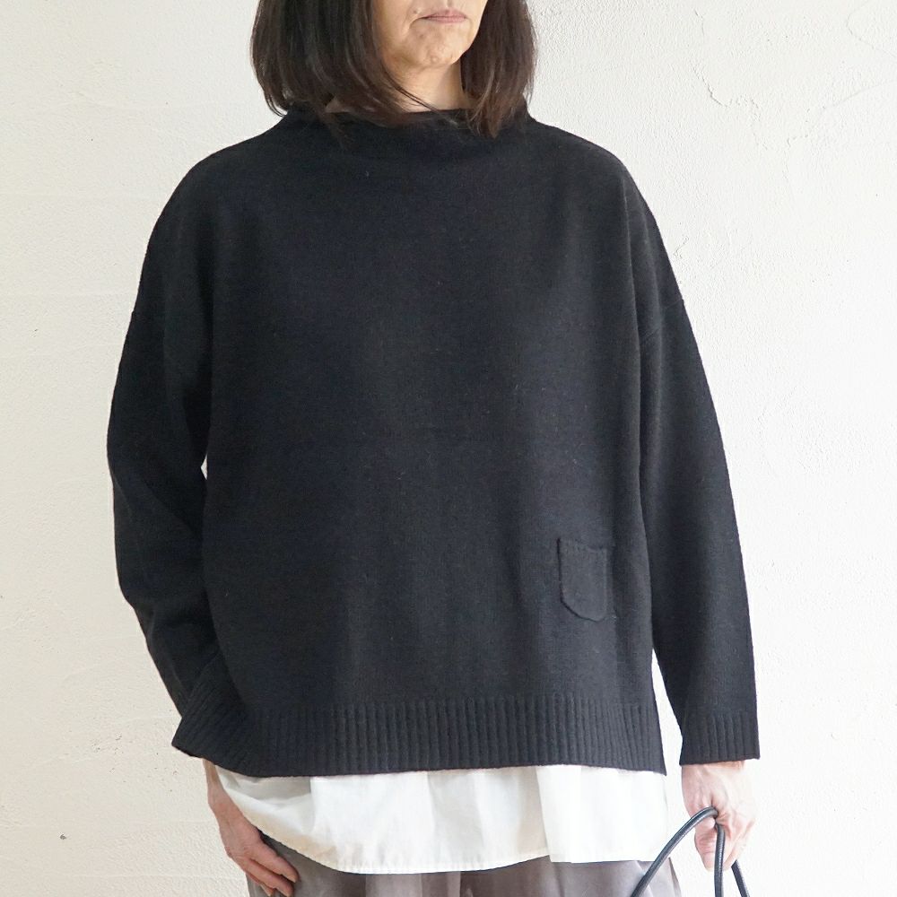 Branch m‘.,ブランチエム,ナチュラル,30代,40代,50代,60代,ウール,ゆったり,ニット,ボトルネック,ボトルネックニット,ニットプルオーバー,ウール,ウールニット